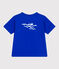 T-shirt a maniche corte in cotone con stampa bambino blu PERSE