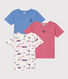 Confezione da 3 t-shirt manica corta fantasia Parigi bambino in cotone