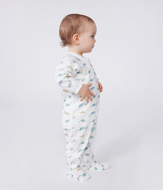 Pigiama in cotone con dinosauri neonato bianco MARSHMALLOW/bianco MULTICO