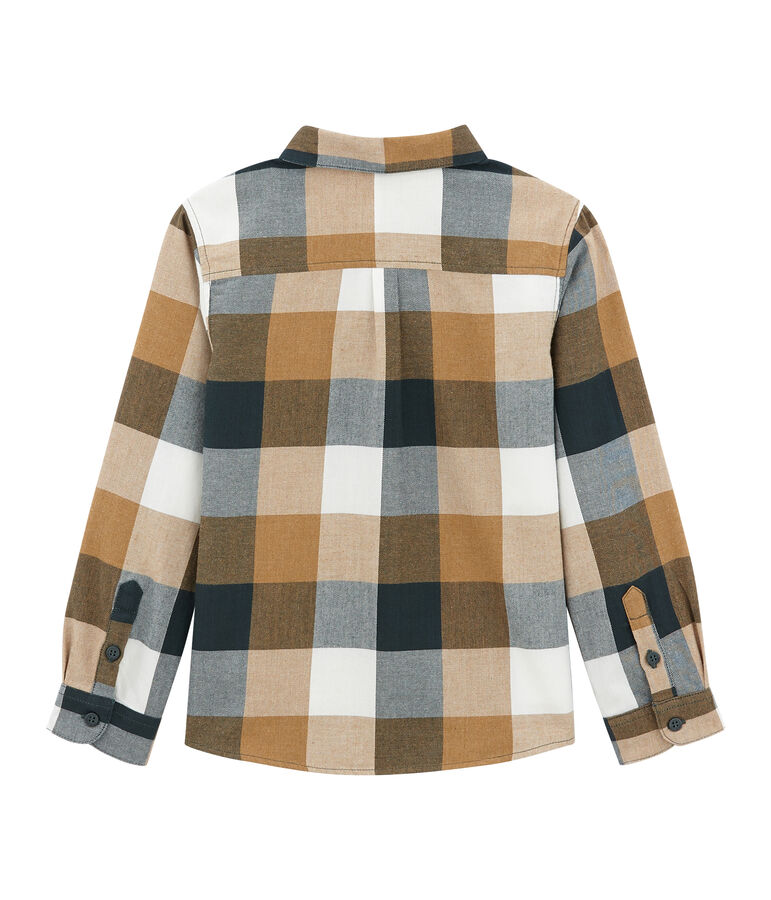 Camicia a quadri in popeline per bambino verde/multicolore