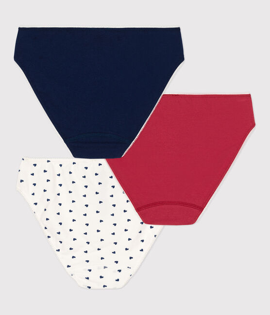 Confezione da 3 slip cuore ragazza in cotone ed elastan variante 1