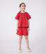 Blusa a maniche corte in cotone con motivo a fiori bambina