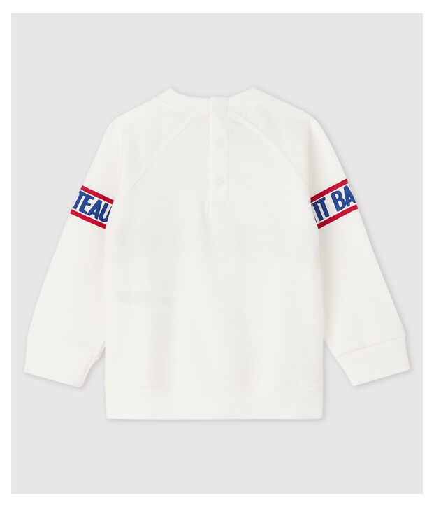 Felpa in molleton beb&egrave; maschietto bianco