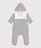 Tutina imbottita con cappuccio e piedini a righe neonato bianco MARSHMALLOW/blu SMOKING