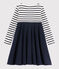 Abito maniche lunghe bambina bianco MARSHMALLOW/blu SMOKING