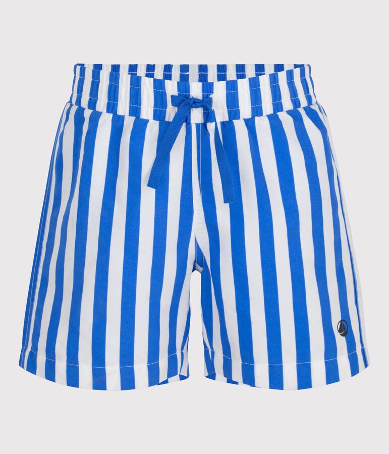 Shorts da mare a righe bambino DELPHINIUM/ MARSHMALLOW