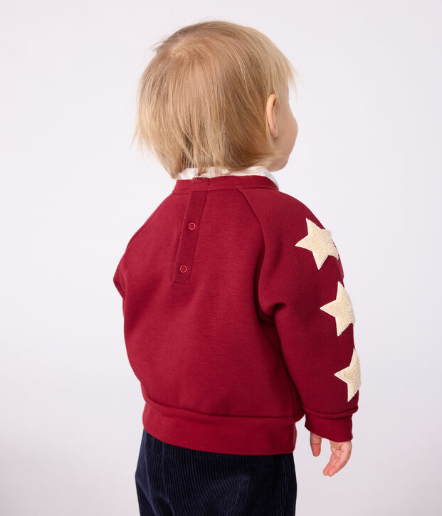 Felpa in cotone morbido e caldo con stelle stampate neonato rosso