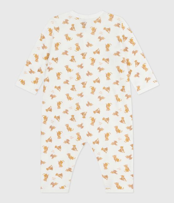 Pigiama senza piedini in cotone stampato neonato MARSHMALLOW/ CAJOU