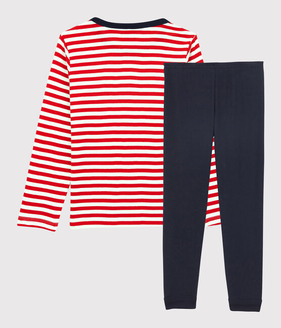Petit Bateau Set Pigiama - Maglia/Pantalone - Fiori - Rosa E Crema - 100% Cotone Bio Unisex (bambini