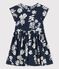Abito a manica corta in popeline bambina blu MEDIEVAL/bianco MARSHMALLOW