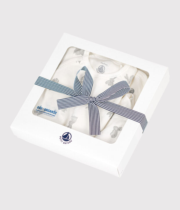 Confezione da 3 articoli in cotone beb&egrave; bianco/grigio