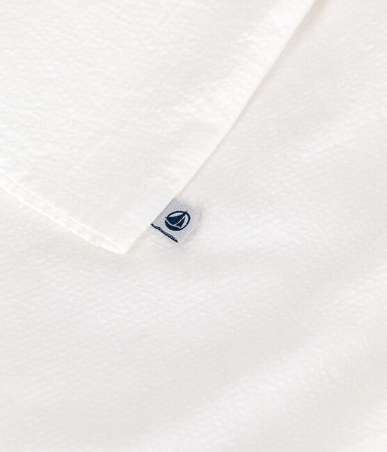 Blusa neonato a maniche corte in seersucker a righe bianco ECUME