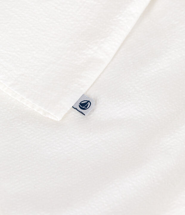 Blusa neonato a maniche corte in seersucker a righe bianco