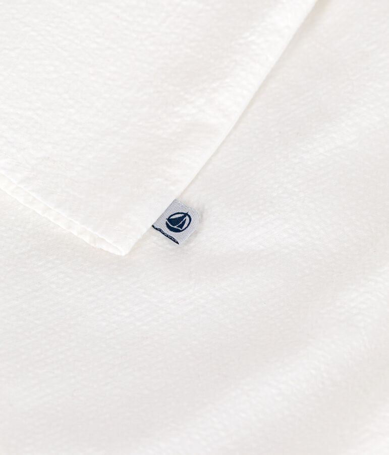 Blusa neonato a maniche corte in seersucker a righe bianco