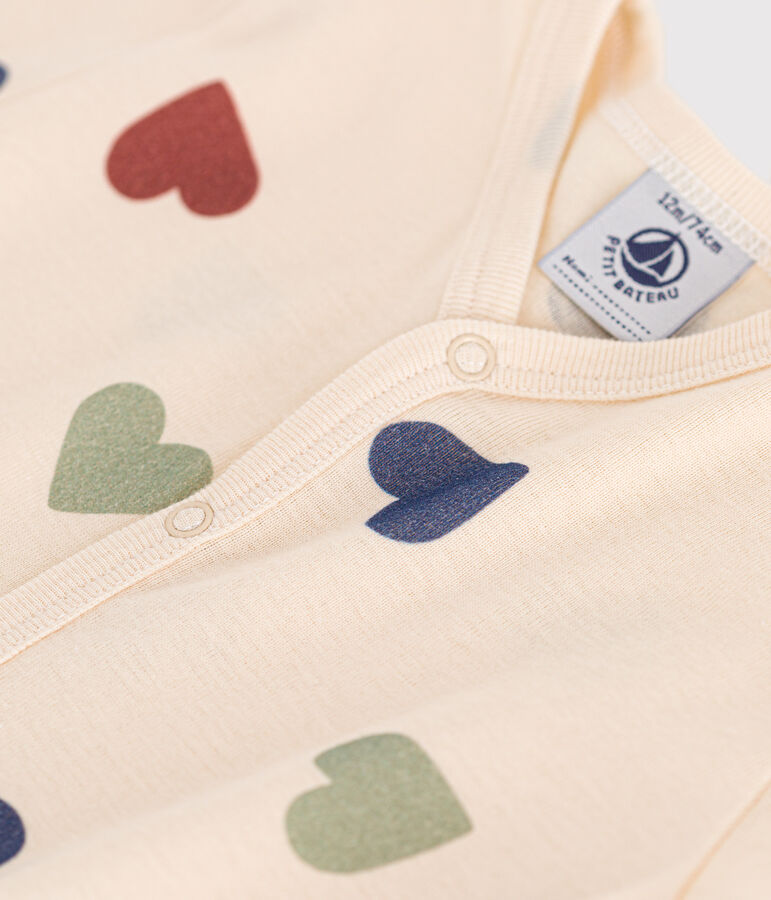 Tutina corta beb&egrave; in cotone bianco AVALANCHE/ MULTICO