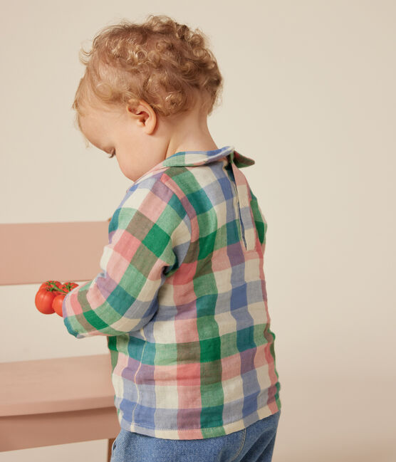 Blusa in garza di cotone neonato bianco AVALANCHE/ MULTICO