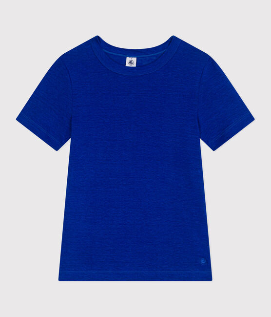 T-shirt a maniche corte in lino donna blu SURF