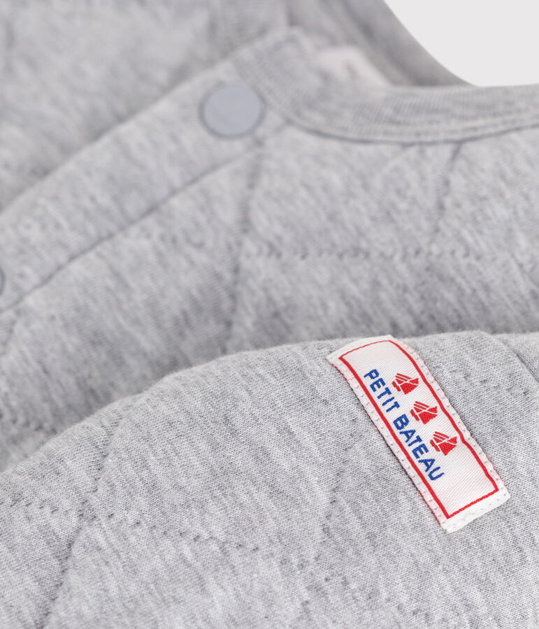 Cardigan in cotone spesso tinta unita neonato grigio FUMEE CHINE