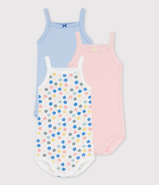 Set di 3 body a fiori con spalline per bebè in cotone variante 1