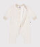 Tutina lunga in tessuto felpato morbido e caldo neonato beige MONTELIMAR CHINE