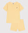 Pigiama corto in cotone a righe bambino giallo BLE/bianco MARSHMALLOW