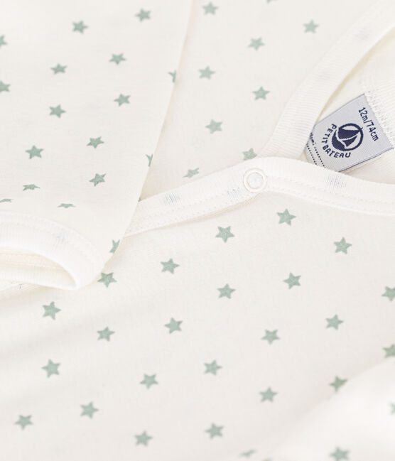 Pigiama bebè con stellina in cotone bianco MARSHMALLOW/ HERBIER