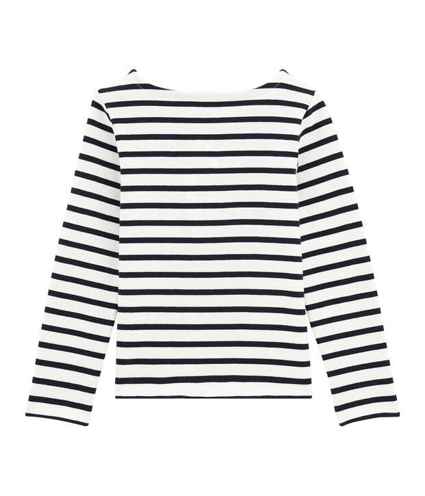 Marini&egrave;re in jersey per bambina bianco/blu