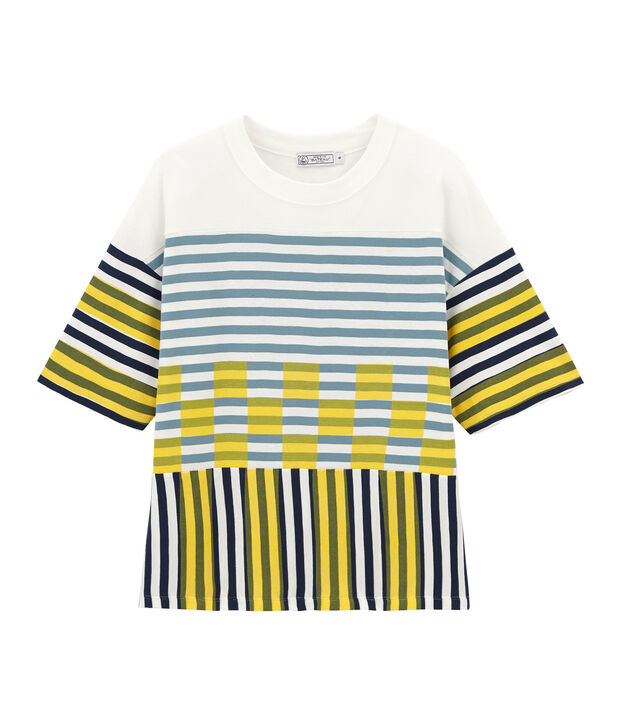 T-shirt grafica maniche corte unisex bianco/multicolore