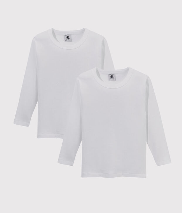 Confezione da 2 t-shirt manica lunga bianche ragazzo multicolore