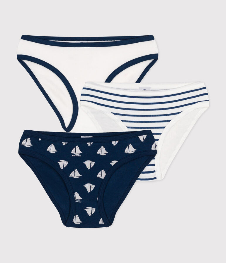 Confezione da 3 slip bambina in cotone multicolore