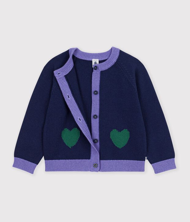 Cardigan in misto lana e cotone tinta unita bambina SOIR