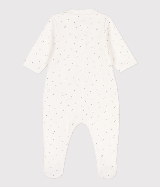 Tutina pigiama stelle in ciniglia bianco MARSHMALLOW/grigio GRIS