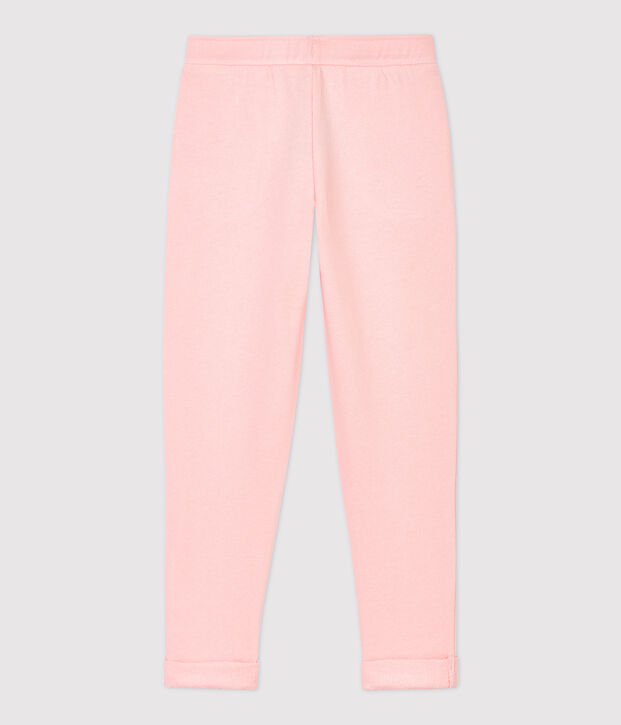 Pantaloni joggers in molleton bambina rosa