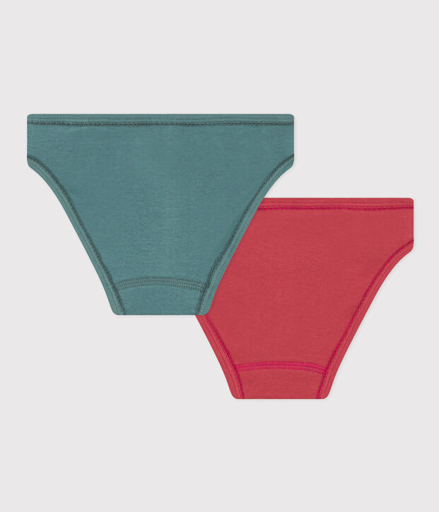 Confezione da 2 slip in cotone bambina multicolore