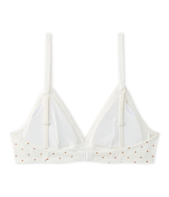 Reggiseno imbottito a pois bianco LAIT/marrone CUIVRE