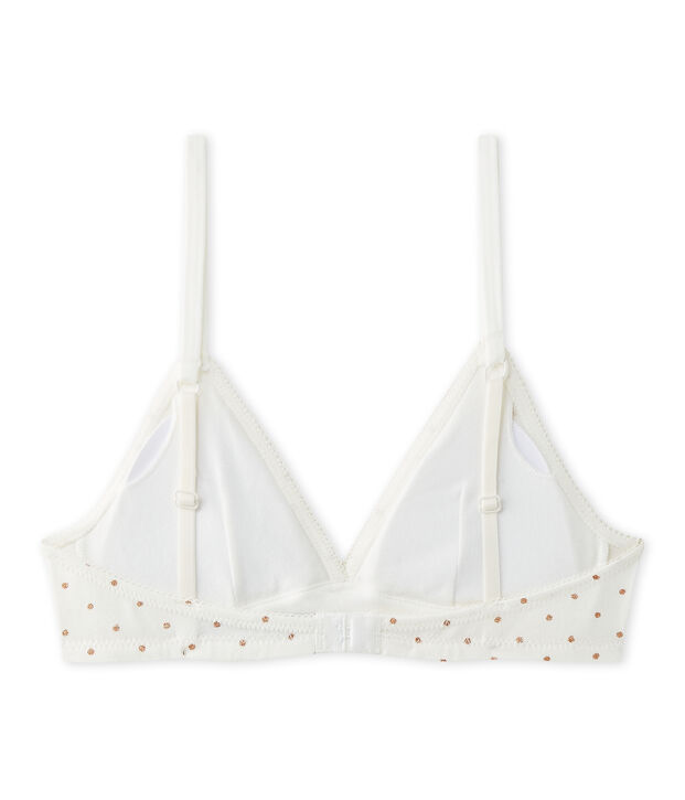 Reggiseno imbottito a pois bianco/marrone