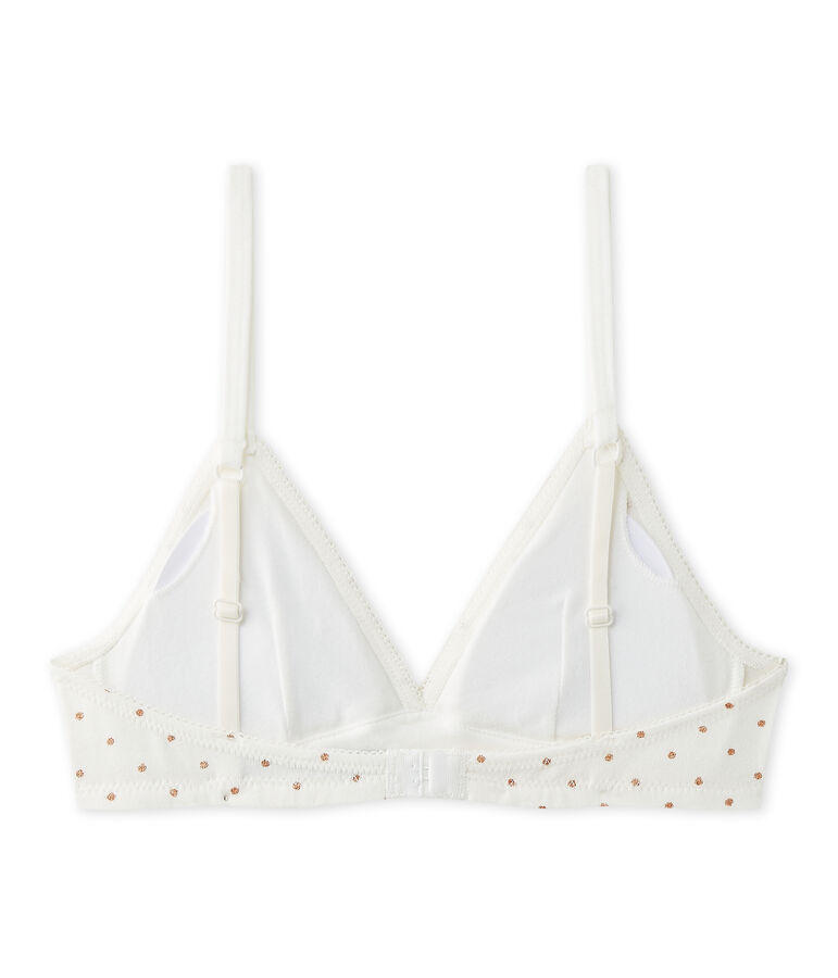 Reggiseno imbottito a pois bianco/marrone