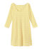 Abito donna con maniche 3/4 a righe bianco MARSHMALLOW/giallo SHINE