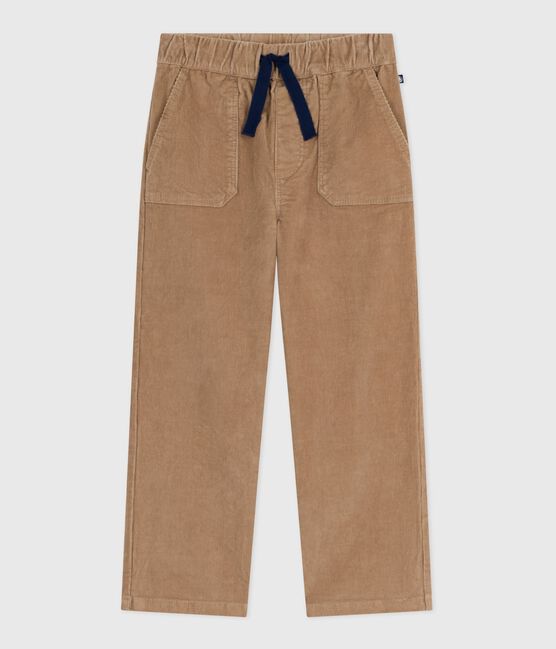 Pantaloni dritti in velluto tinta unita bambino beige ROCHE CLAIR