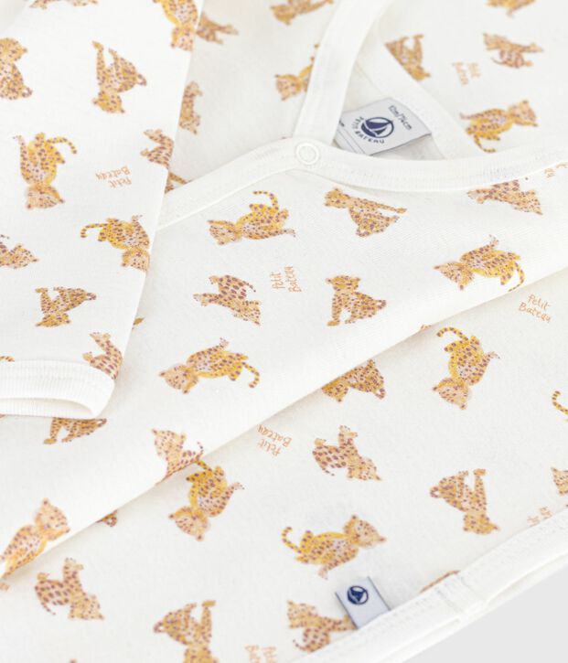 Set regalo in cotone con leopardi stampati neonato multicolore