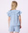 Blusa a maniche corte in cotone tinta unita bambina blu BLEU CLAIR