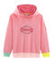 Felpa bambino con cappuccio a costine rosa CUPCAKE/bianco MARSHMALLOW
