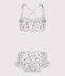 Costume da bagno 2 pezzi a fiori bambina bianco MARSHMALLOW/bianco MULTICO