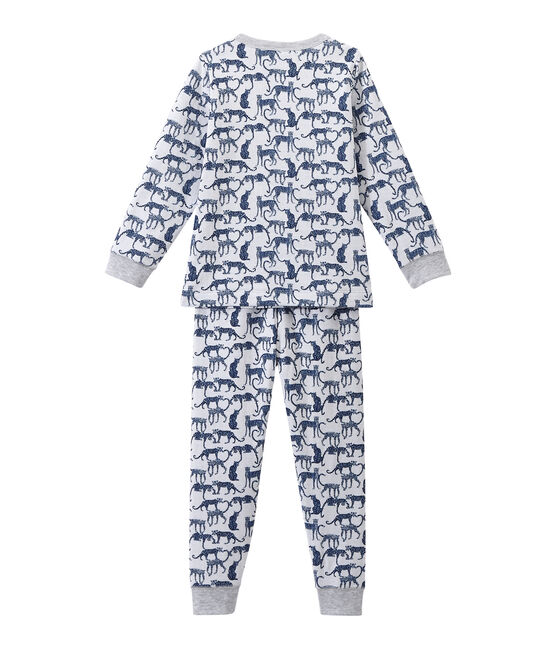 Pigiama bambino in tubique stampato bianco ECUME/bianco MULTICO