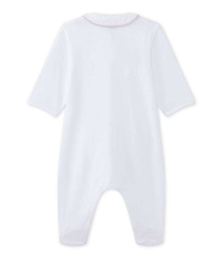 Tutina beb&eacute; unisex in cotone bianco ECUME