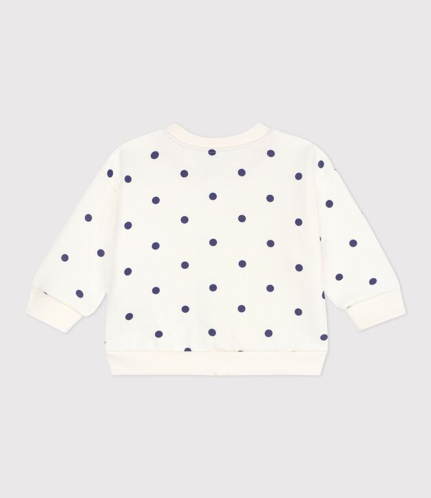 Giubbotto modello teddy in cotone con stampa a pois neonato blu/blu
