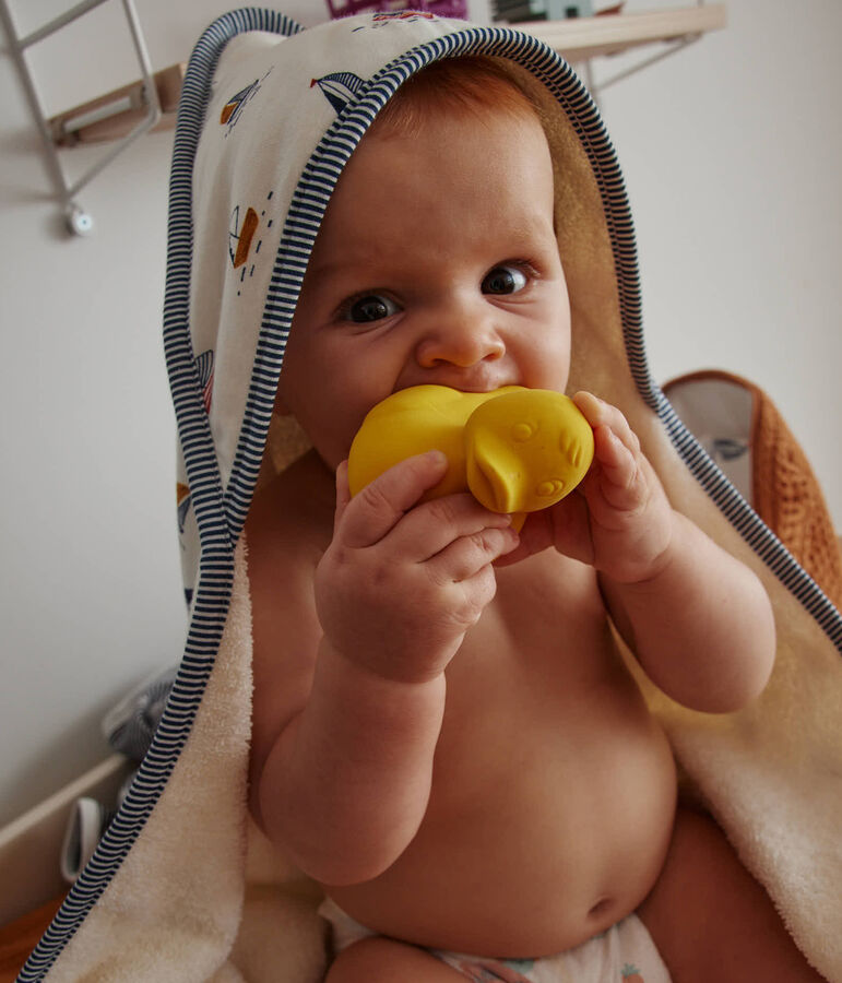 Telo da bagno e guanto beb&egrave; con motivo marino bianco MARSHMALLOW/blu MEDIEVAL/ MULTICO