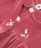 Abito a maniche lunghe in velluto tinta unita neonata rosa