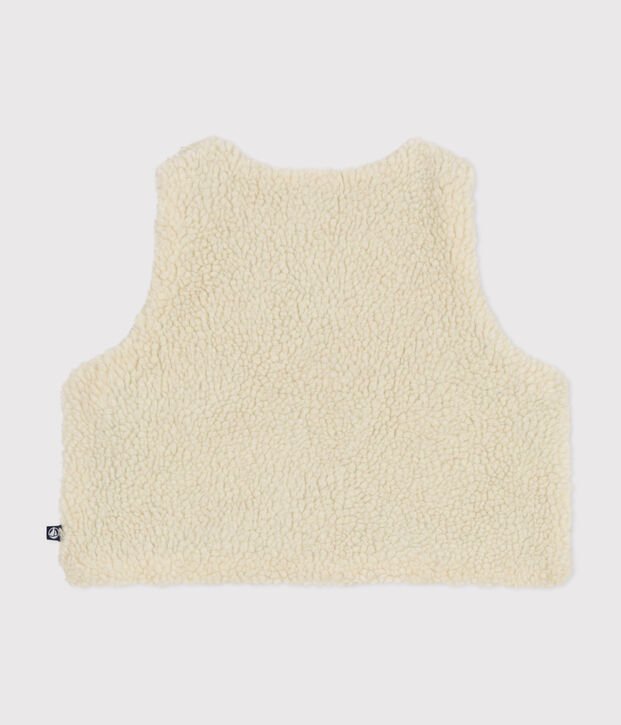 Giacca senza maniche in sherpa  neonato ecru