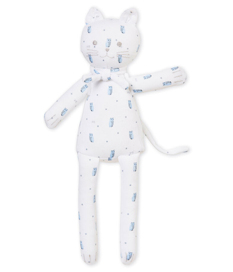 Doudou gattino jersey stampato bianco MARSHMALLOW/bianco MULTICO
